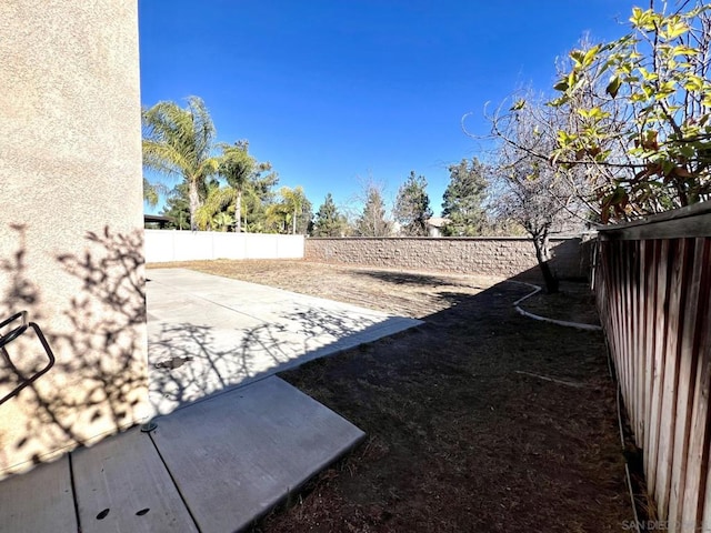 view of yard with a patio area