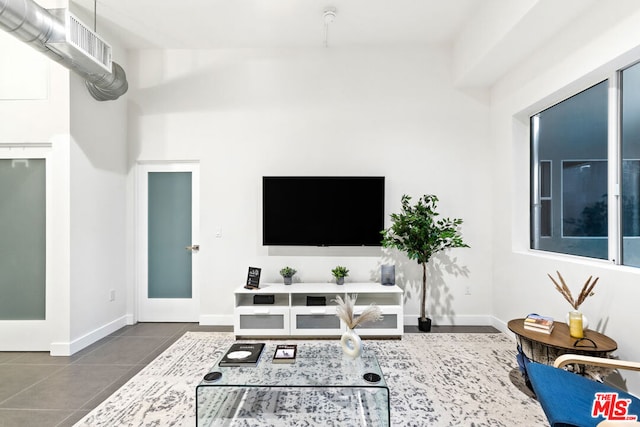 view of tiled living room