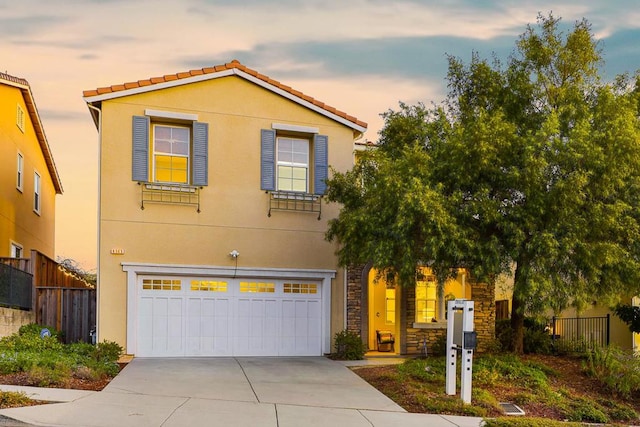 view of front of house featuring a garage