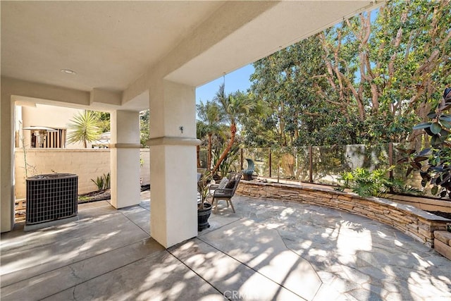 view of patio / terrace featuring central AC