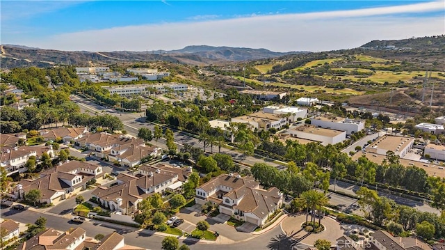 aerial view with a mountain view