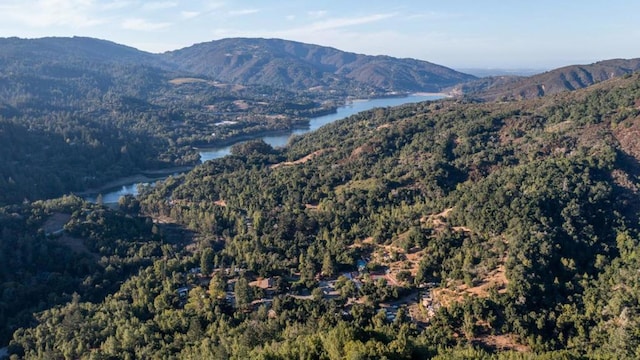 view of mountain feature featuring a water view