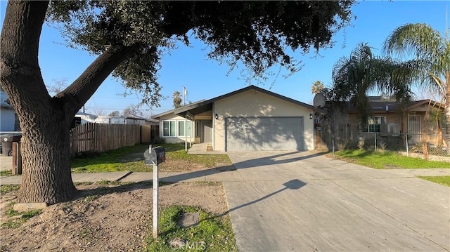 single story home featuring a garage