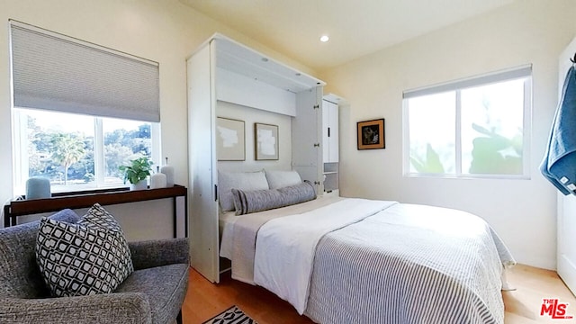 bedroom featuring hardwood / wood-style flooring