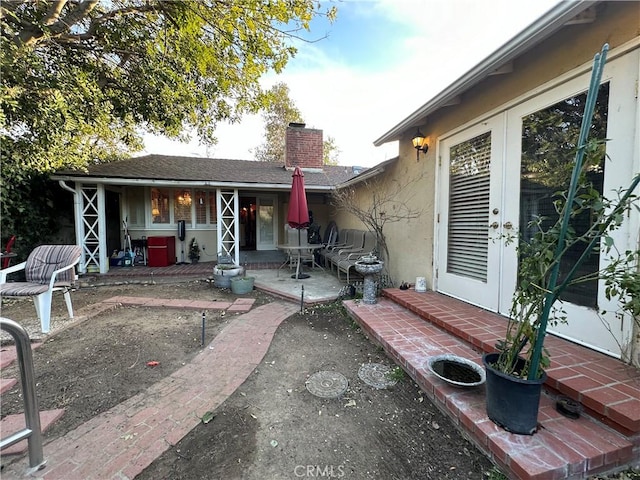 exterior space featuring french doors and a patio