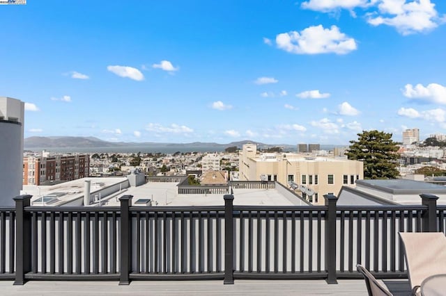 balcony with a mountain view