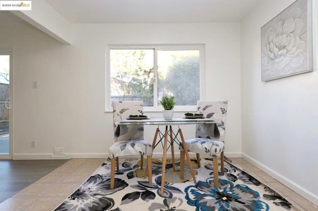 view of tiled dining room