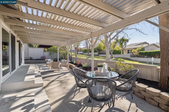 view of patio with a pergola