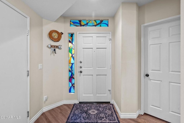 entrance foyer with wood-type flooring