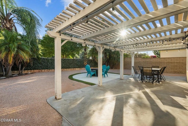 view of patio / terrace featuring a pergola