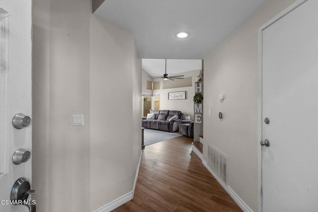 hallway featuring hardwood / wood-style flooring