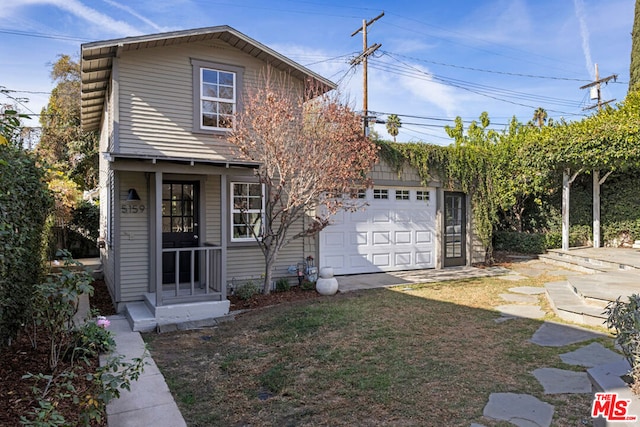 view of property featuring a garage