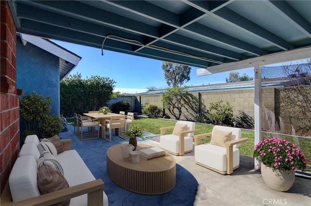 view of patio featuring outdoor lounge area