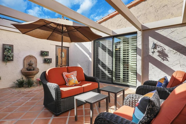 view of patio featuring outdoor lounge area