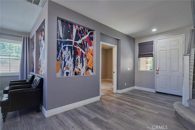 foyer featuring hardwood / wood-style floors