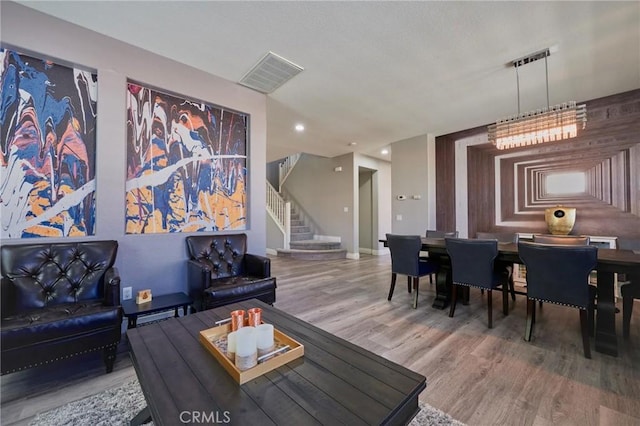 living room featuring hardwood / wood-style flooring