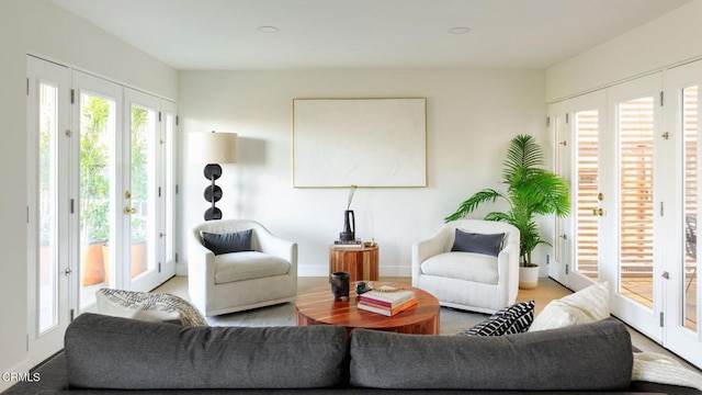 interior space featuring french doors