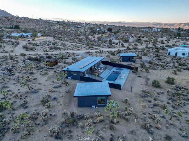 drone / aerial view with a mountain view