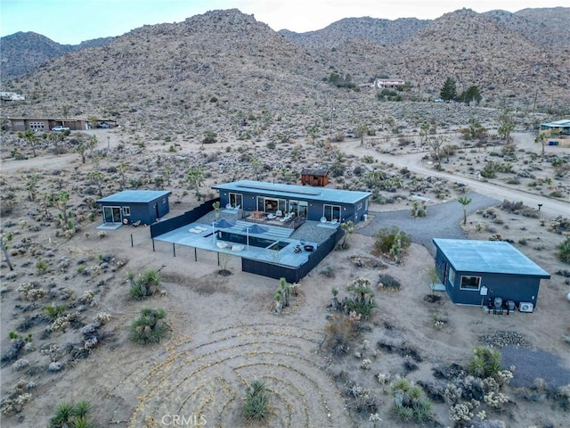 aerial view featuring a mountain view