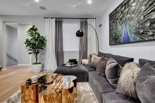 living room featuring hardwood / wood-style flooring