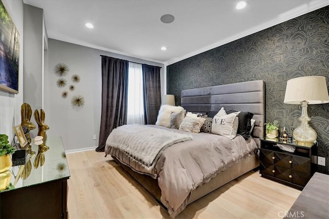 bedroom featuring light hardwood / wood-style floors