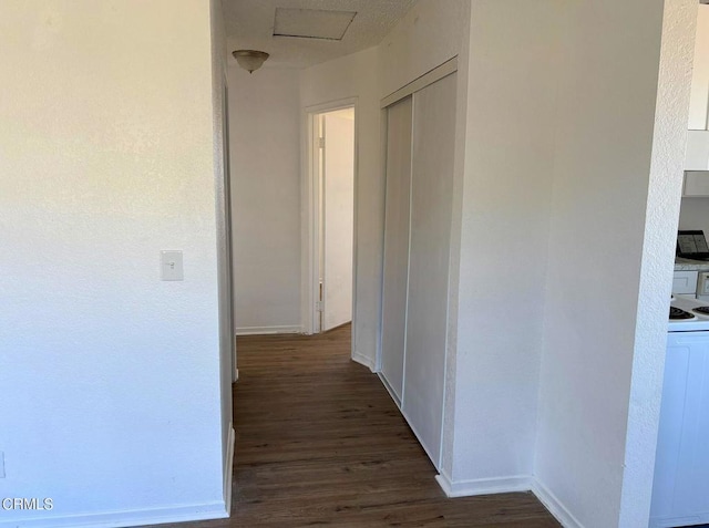 hall featuring dark hardwood / wood-style floors