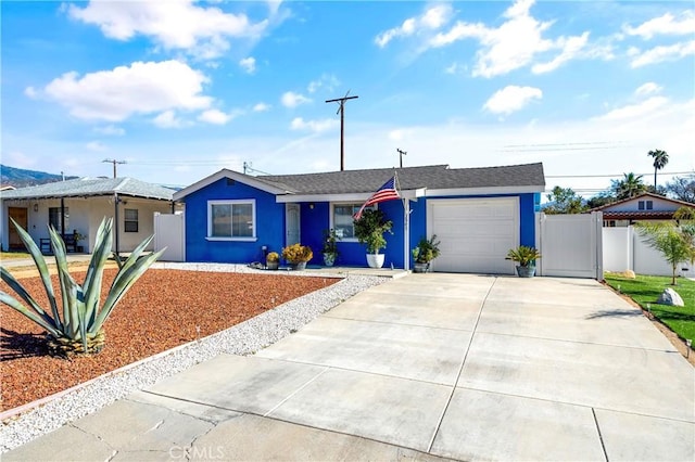 single story home featuring a garage