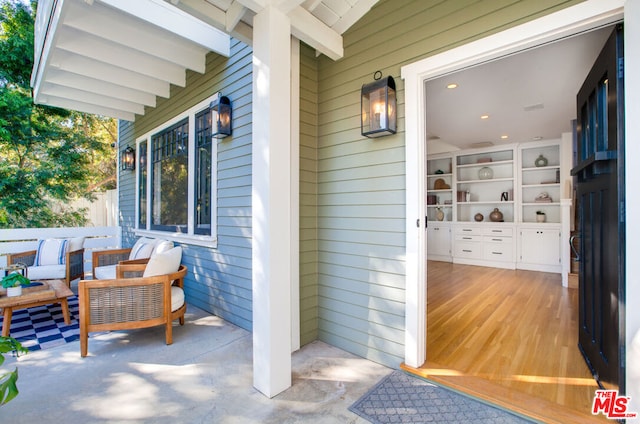 view of patio / terrace featuring an outdoor living space