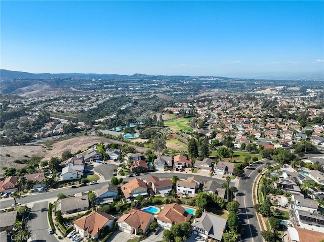 aerial view featuring a mountain view