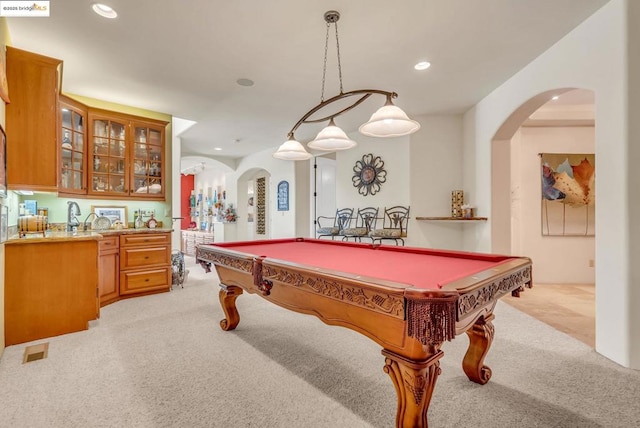 playroom with pool table