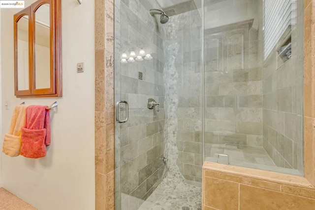 bathroom featuring walk in shower