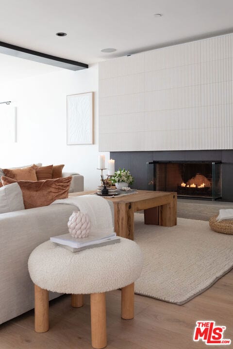 living room featuring hardwood / wood-style flooring