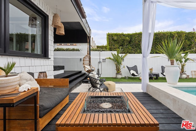 view of patio with a pool side deck