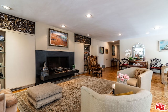 living room featuring hardwood / wood-style floors