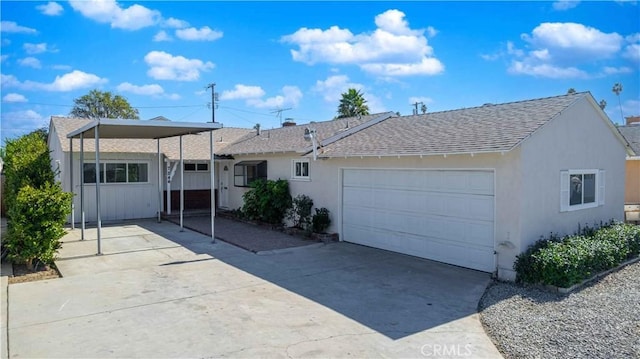 ranch-style home with a garage