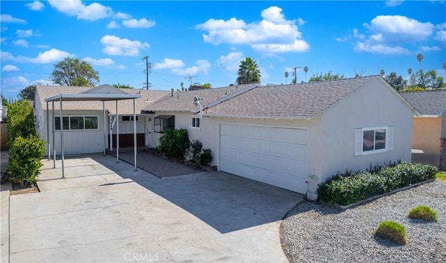 single story home featuring a garage