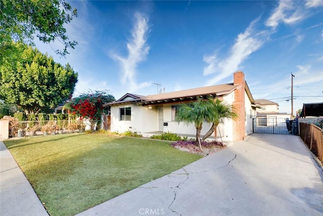 view of front of home with a front yard