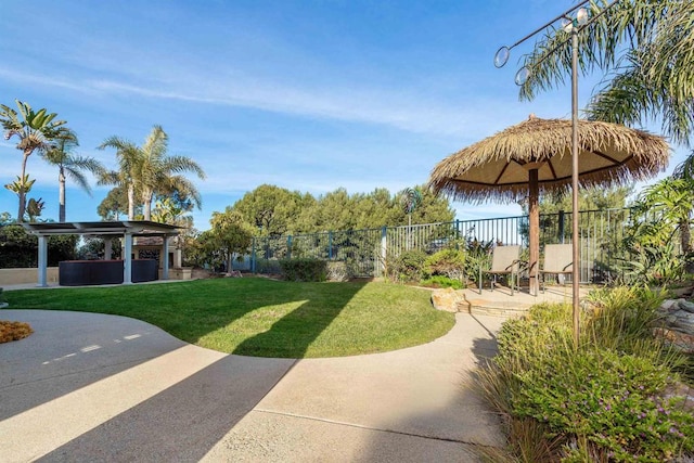 view of yard with a patio area