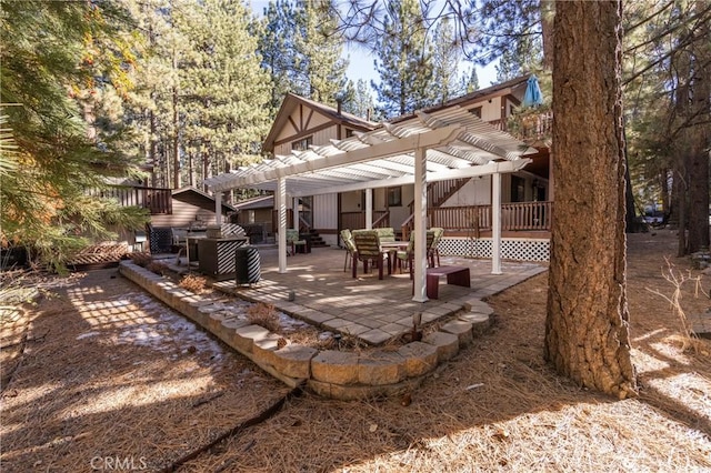 41984 Mapleleaf Dr, Big Bear Lake, CA 92315 - view of patio / terrace with a pergola