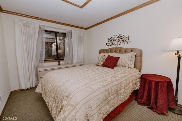41984 Mapleleaf Dr, Big Bear Lake, CA 92315 - carpeted bedroom with ornamental molding and baseboards
