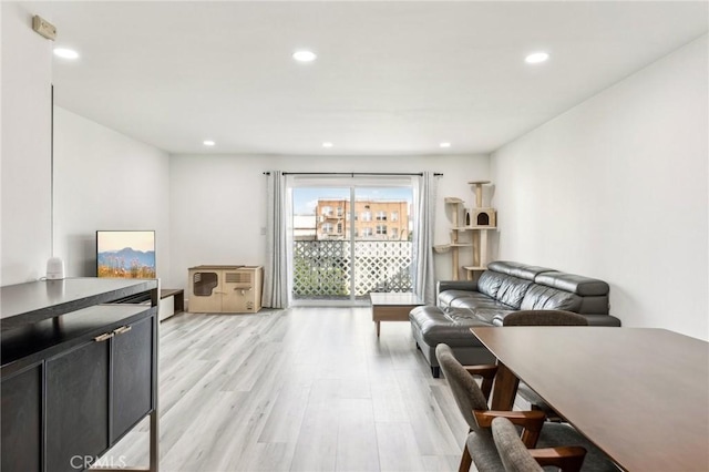 living room featuring light hardwood / wood-style flooring