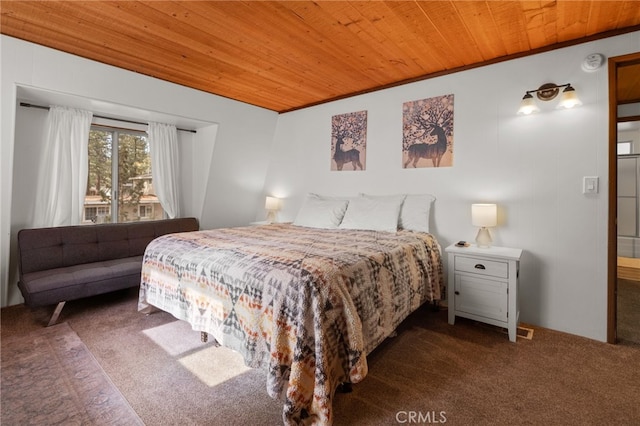 bedroom with wooden ceiling