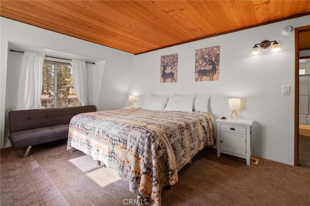 bedroom featuring wood ceiling