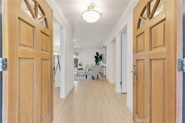 foyer featuring light hardwood / wood-style flooring