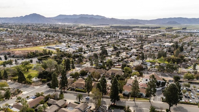 aerial view with a mountain view