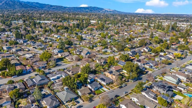 drone / aerial view with a mountain view