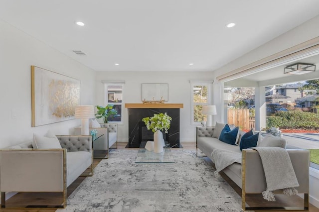 living room featuring hardwood / wood-style flooring