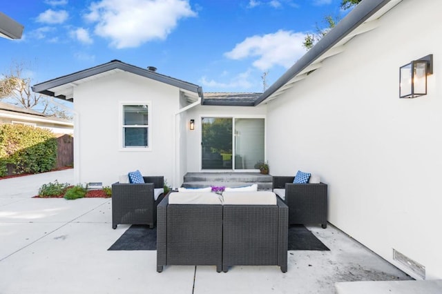 view of patio with an outdoor living space