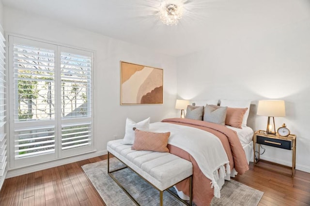 bedroom with wood-type flooring