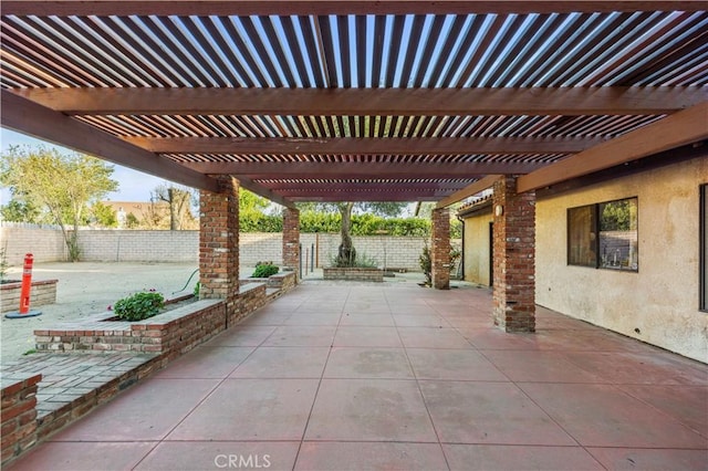 view of patio with a pergola